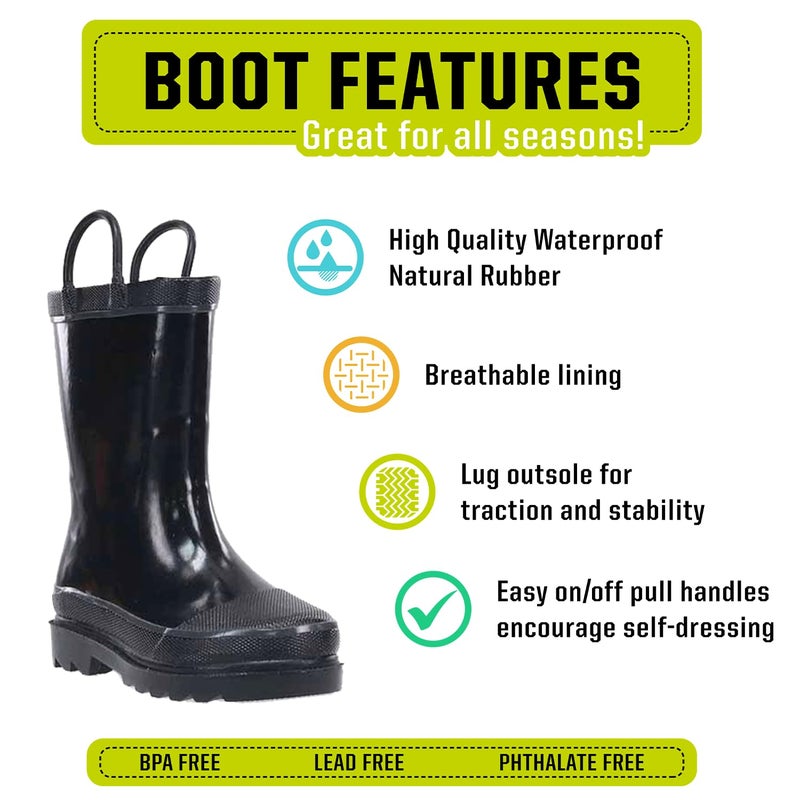 Western Chief Kids Firechief 2 Rainboot (Toddler/Little Kid/Big Kid) Black 3 Little Kid M - Image 2